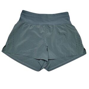H&M Shorts Mesh Zip Drawstring Athletic Summer Womens XS Blue Green‎ Tiny Small